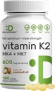 SUPLEMENTO DEAL Vitamina K2 Suplemento 600mcg, 180 Aceite de coco Softgels ← Full Spectrum High Absorption MK-7 &amp; MK-4 Forms peru Bone, Joint, &amp; Immune Support – Non-GMO