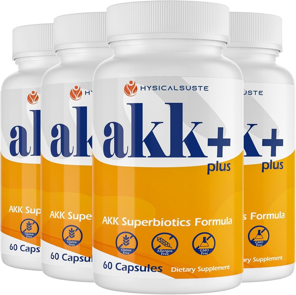 Akk+ Superbiotics - 20 Billion Afu Akkermansia Probiotic with Milk Thistle, Taraxasterol, GLP1 Supplement, for Antioxidant, Gut, Skin Health, 240 Count
