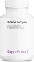 Supersmart - Complejo de Choline (Patented &amp; High Strength) - con Bitartrate de Choline, GPC Choline " CDP Choline - High Potency Choline Supplements ← Non-GMO " Gluten Free - 60 cápsulas vegetarianas