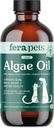 Fera Pets Algae Oil - Cats & Dogs Omega 3 Oil - Vegan - Immune, Heart, Brain, Skin and Coat Support - Incluye vitamina E, cáñamo orgánico Semillas " Aceite Flaxseed - 100% Omega-3 con base vegetal - 8 oz