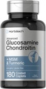 Horbäach Glucosamine Chondroitin ← MSM " Turmeric  180 Coated Caplets ← Non-GMO, Gluten Free Supplement