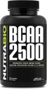 NutraBio – BCAA 2500 – Aminoácidos de cadena ramificados – Apoyar el nuevo crecimiento muscular y prevenir la desintegración muscular – 250 cápsulas