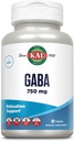 Suplemento de KAL GABA, Apoyo a la Relajación, Suplementos GABA para el apoyo al alivio de estrés, Vegan, No GMO, Gluten Free, Lab Verified, Garantía de devolución de dinero de 60 días, 90 Serviciones, 90 Tablets