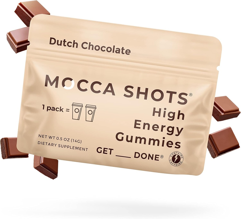 SGC Seattle Gummy Company Caffeine Energy Gummies 12-Pack, Dutch Chocolate Mocca Energy Chews, Nootropic, Vegan, Plant-Based, Gluten Free, 200mg Caffeine