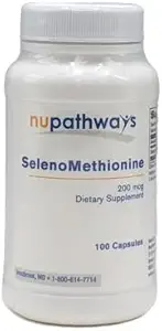 SelenoMetionina 100 cápsulas Contiene 200 mcg de selenio biodisponible por cápsula.