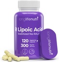 LongLifeNutri Stabilized R-Alpha Lipoic Acid 300mg – High Potency Na-RALA Supplement for Cellular Energy & Metabollic Function, 120 Vegetarian Capsules, 4-Month Supply, GMP Certified, Made in USA