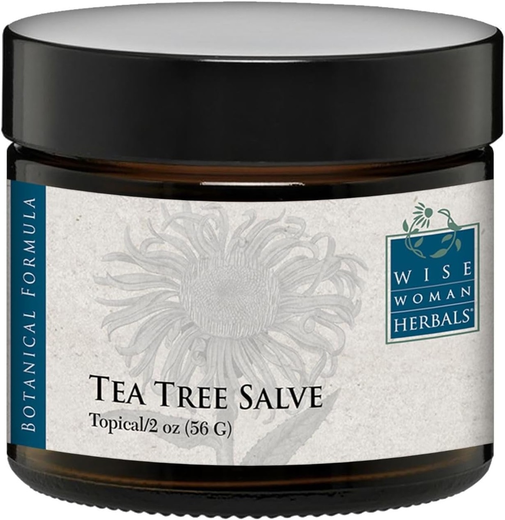 Herbals de mujer sabia - Salve de árbol de té - 2 Oz - Ayuda natural para causas comunes de la irritación de la piel, promueve la piel sana normal, ayuda a ayudar a la piel seca y la irritación en uñas, uñas y cuerpo