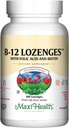 Maxi Health Vitamin B12 Lozenges with Folic Acid and Biotin - Sublingual B12 Vitaminas Strawberry Flavor - Vegetarian Kosher B 12 Vitamina para la Producción y Energía de Celdas Rojas (360 Cuenta)