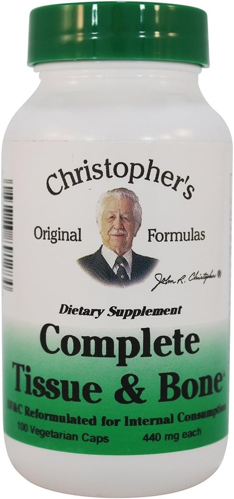 Las Fórmulas Originales de Christopher Tissue Completo " Bone Fórmula – 100 VCaps peru Herbal Support for Bones & Connective Tissue - Pack of 3
