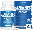 Alfa GPC Choline Capsules - 120 Conde, 600mg Servings (Brain Support Aid That Supports Focus, Memory, Motivation, " Energy (Third Party Tested, Vegan Safe Made in The USA) Suplemento de Apoyo Cerebral