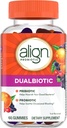 Dualbióticos alineados, prebióticos y probióticos para mujeres y hombres, Probióticos para la salud digestiva, Prebióticos Ayuda Nourish Good Bacteria, Sabores de Frutas Naturales, 60 Gummies Probióticas