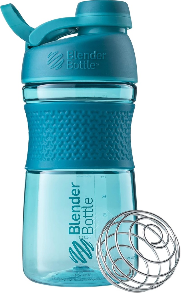 BlenderBottle 20oz SportMixer Protein Shaker Botellas con BlenderBall Wire Whisk, Rose y Teal