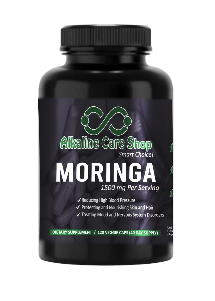Cuidado alcalino ← Moringa Premium Extract 1500mg ← Vitamina C TENIDO Alta Absorción, 100% Natural, Alimento integral, Suplemento no GMO ANTE Reducir alta presión arterial, salud de la piel &amp; energía (120 cápsulas vegetarianas)