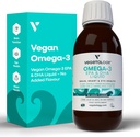 Vegan Omega 3 Liquid, de Microalgae, 800 mg de EPA DHA, con vitamina D3, apoya la salud del corazón, cerebro y ojo, natural Fish Oil Alternative, UK Made, Unflavoured