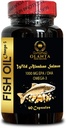 Omega 3 Fish Oil - Fuente Omega 3 Suplemento, Wild-Caught Fish Oil, Orgánica Omega 3 Fatty Acid Suplementos burpless 1 Botella 60 cápsulas