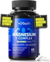 Magnesio 7 Suplemento Complejo Avanzado con Citrate Malate Chelate Taurate Orotate Aspartate, Cápsulas con zinc, vitamina D3 &amp; B6 para el sueño, alivio muscular, 60 cápsulas