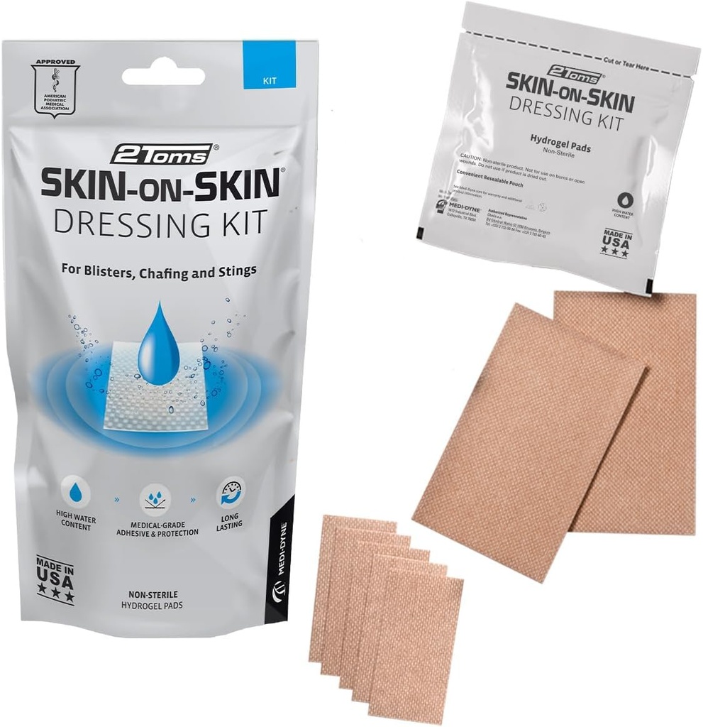 2Toms Skin-on-Skin Kit de Vestir, Bandas Adhesivas de Grado Médico para Blisters, Chafing e Irritations for All-Day Wear
