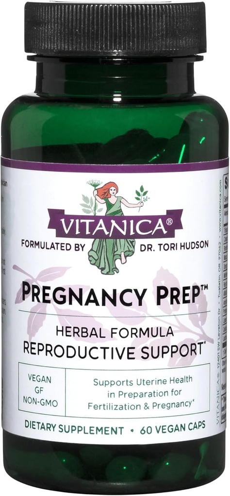 Vitanica Pregnancy Prep, Reproductive System Support, Vegan, 60 cápsulas