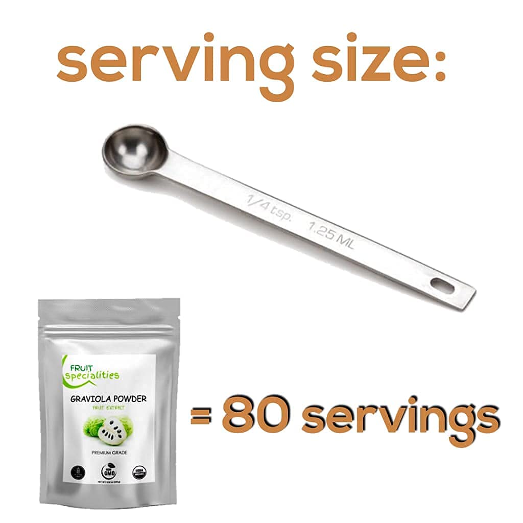 Graviola (Soursop) Pólvora de Frutas Orgánicas, Pólvora de Fruto de Graviola Pura, Annona Muricata Guanabana (3,52 oz)