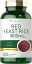 Carlyle Red Yeast Rice Suplemento TEN 1800 mg ANTE 250 cápsulas TENIDO NO GMO &amp; Gluten Gratis