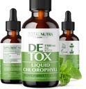 Liquid Chlorophyll Drops 50mg: Vegan Chlorophyll Liquid Drops for Natural Energy Boost, Immune Support, Body Detox for Skin Care, Internal Deodorant ← Mint Flavor, Non-GMO, Gluten Free Total Nutra 2oz