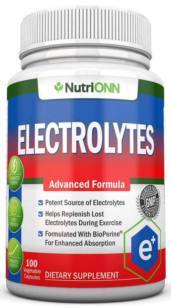 Electrolitos - 100 cápsulas naturales de sustitución de electrolitos - Premium Keto Friendly Pills - No Sugar - Grande para hidratación, renovación y revitalización - Trace Minerals Potasio, Magnesio, Sal de sodio