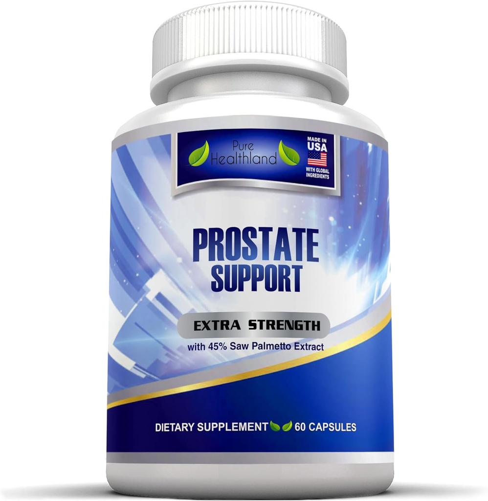 Suplemento de salud de la próstata para hombres – 33 ingredientes naturales con un extracto de Palmetto del 45%