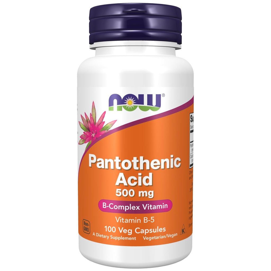 NOW Foods Supplements, Pantothenic Acid (Vitamin B-5) 500 mg, B-Complex Vitamin, 100 Capsules