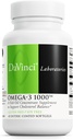 DAVINCI Laboratorios Omega-3 1000 - Suplemento dietético para mantener ya normal los niveles de colesterol y el sistema de apoyo inmunológico, cabello sano y piel* - sin gluten - 45 Enteric Coated Softgels