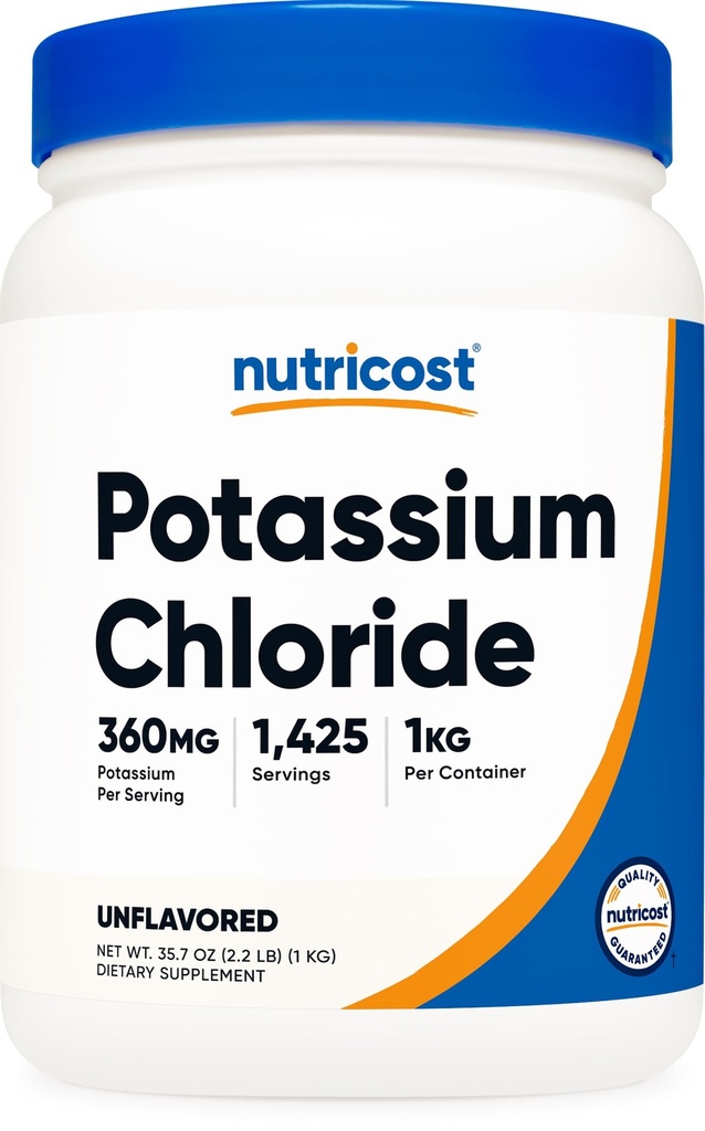 Nutricost Potassium Chloride Powder 1kg - Gluten Free, Non-GMO