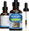 Pet Wellbeing Detox Gold for Cats - Gentle Detoxification & Elimination Support, Immune System Care, Nettle, Beat Thistle, Burdock Root - Veterinarian-Formulated Herbal Suplemento 2 oz (59 ml)