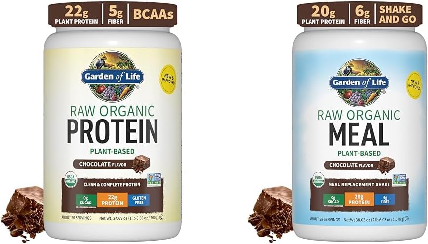 Jardín de la vida Orgánica Chocolate vegetariano Proteína Polvo crudo Meal Reemplazo Orgánica Shakes - Chocolate Planta Basada Polvo Vegano