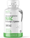 Fusiones de la naturaleza Suplemento NAC Cisteine N-Acetil - NAC 600 mg - Suplemento Antienvejecimiento, Suplemento Antioxidante, Apoyo al hígado y al pulmón, Boost Glutathione - N Acetyl Cysteine (60 cápsulas)