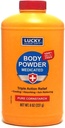 Lucky Super Soft Medicated Body Powder, 8-oz., Soothes Itch, Cools Skin, Absorbs Moisture, Dries Oozing of Poison Ivy, Oak, Sumac