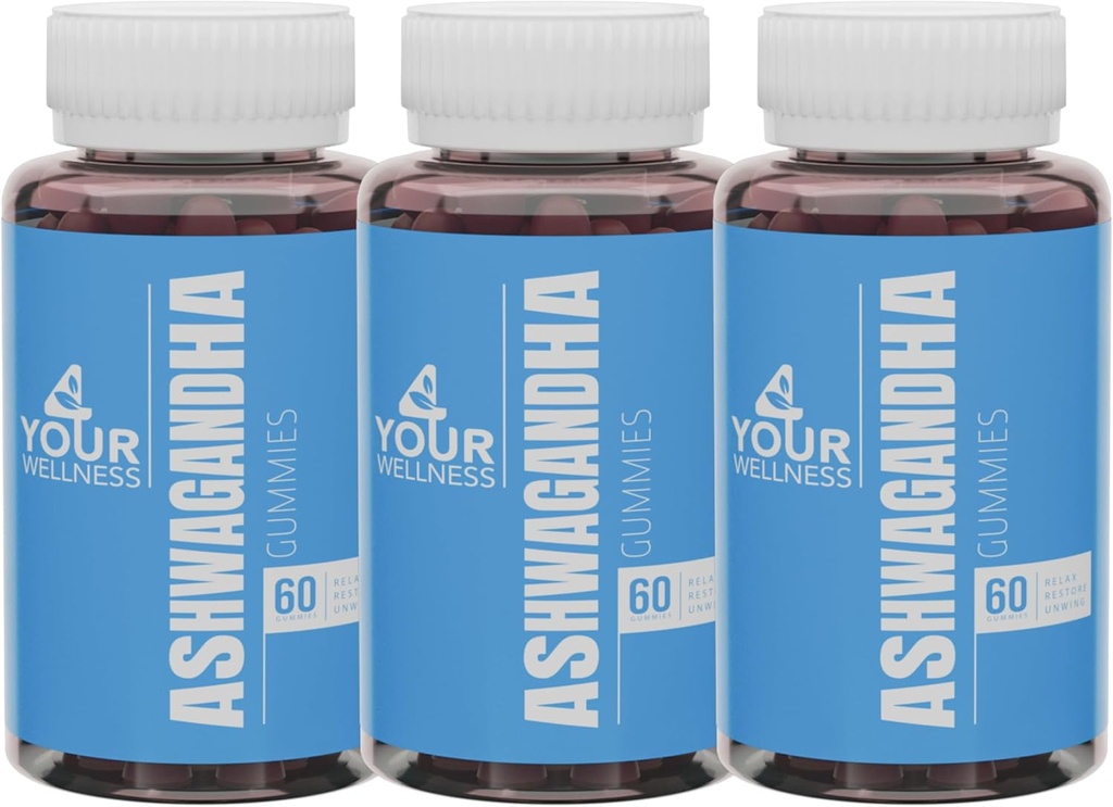 Ashwagandha Gummies Mixed Berry KSM-66, Lion's Mane, Vitamin-D, Non-GMO, Gluten-Free, Gelatin Free & Kosher (180 Conde (Pack of 3))