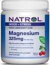 Natrol Magnesio 325 mg, Alta Absorción Magnesio Glycinate y Carbonato Blend para ayudar a calmar la mente y relajar el cuerpo, 16.8 OZ de polvo con sabor a cereza, hasta un suministro de 90 días