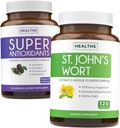 Antioxidantes " Hierba de San Juan (2-Mes de Suministro) Serenidad Antioxidante Blend - Super Antioxidantes - Powerful Super Food Daily Blend (120 Caps) " St. John's Wort - Powerful 9000mcg Extract (120 Caps)