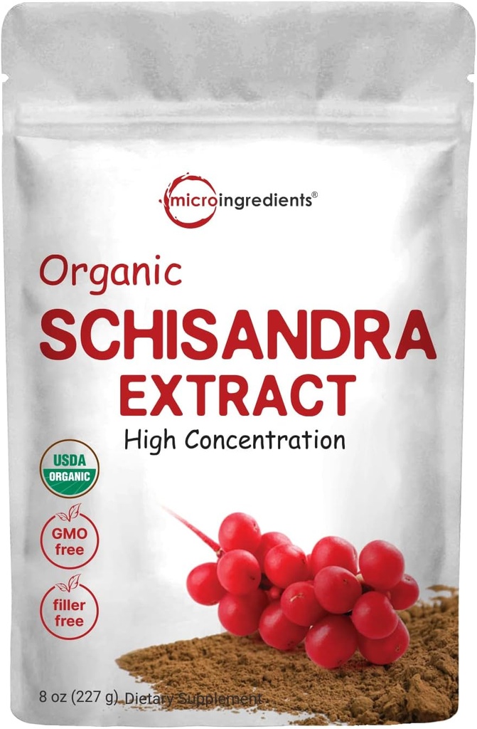 Orgánica Schisandra Extract Powder, 8 onzas, Adaptogen Tradicional y Filler Gratis, Suplemento puro de Schisandra, apoya el hígado Detox y la salud cognitiva, sin GMOs