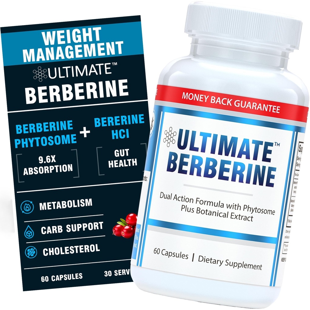 Fitooma bereberino último para la gestión de peso saludable, metabolismo & Gut Health - 9.6X Absorción con acción dual Fórmula - Inmunity & Cholesterol Support - 1000mg Suplemento clínicamente probado