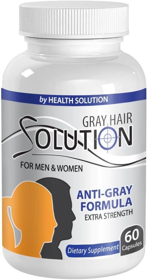 Vitamina b6 Pelo - Solución de pelo gris para hombres y mujeres - Anti Gray Hair Formula - Anti Gray Hair Suplemento - catalana Suplemento de pelo gris - Gray Hair Suplemento - hierba de peluquería - 1 botella 60 caps