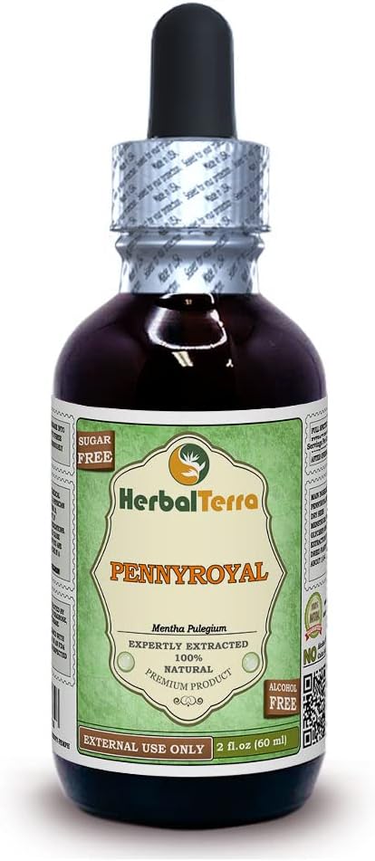 Pennyroyal (Mentha Pulegium) Glicérite, hierba seca orgánica extracto líquido libre de alcohol 2 oz