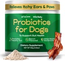 Probióticos de perros para la salud digestiva - Probiótico para perros Gut Health & Alivio de la alergia - Probióticos para perros - Levadura, picazón de la piel y picazón de los oídos - Powder Alternativa a las mascotas - TrueCanine Wild Belly