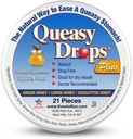 Three Lollies Queasy Drops Plus - Lozenges with Pectin &amp; Honey to Soothe a Dry Mouth - Alleviate Nausea & Motion Sickness - Natural - 21 ct