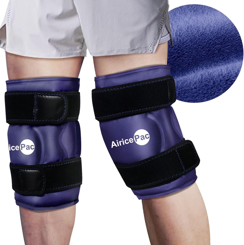 XXL Ice Pack Wrap Around Entire Knee After Surgery, Reusable Gel Gran Ice Pack for Knee Injuries, Pain Relief, Swelling, Knee Surgery, Sports Injuries, 2 Pack Blue