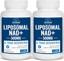 Liposomal NAD + 500 mg + Trans-Resveratrol 300 mg, Absorción superior,True NAD Suplemento eficiente que NMN,Nicotinamide Riboside para el metabolismo de energía celular & ADN Reparación,Envejecimiento saludable,120 Softgels