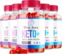 (5 Pack) Slim Aura Keto ACV Gummies - Official Slim Aura Keto Plus Apple Cider Vinegar 1050MG Advanced Formula Gummys, All Natural Premium Formula, Slimaura Gomitas Reviews, 300 Gummies for 5 Months
