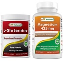L-Glutamina Pure Powder 1 LB &amp; Magnesium Glycinate 425 mg