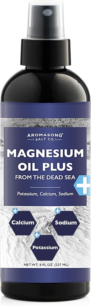 Aromasong Extra Strength Ultra-Pure Magnesium Spray (23mg Magnesium in each Spray) 8 Oz, Conocido para ser usado para calmar dolores de cabeza, y malestar de pierna