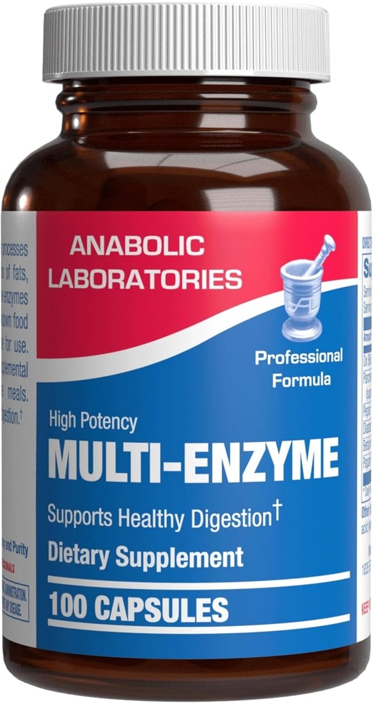 Multi Digestive Enzymes with Ox Bile Supplement - Clinical Strength Digestion Supplement with Pancreatin Pancreatic Enzymes for Protein Carb & Fat Digestive Support & reducido Stomach Discomfort