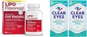 Lipo-Flavonoid Tinnitus Alivio Salud del oído Vitaminas 100 Caplets & Clear Eye Drops 0,5 Oz 2 Pack Bundle